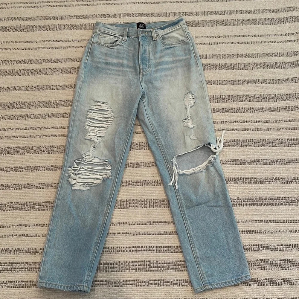 BDG urban outfitters slim straight distressed high rise button fly jeans